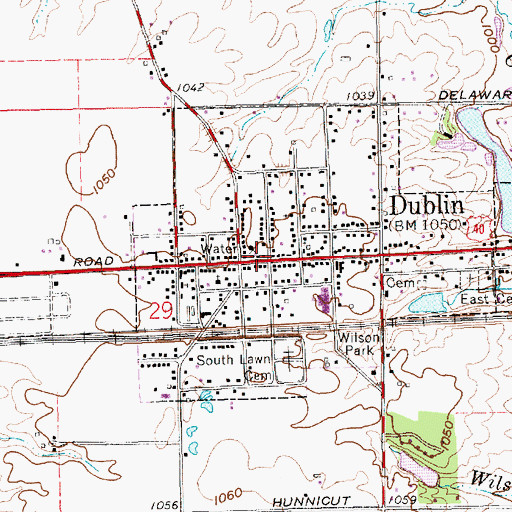 Topographic Map of Dublin Fire and EMS, IN