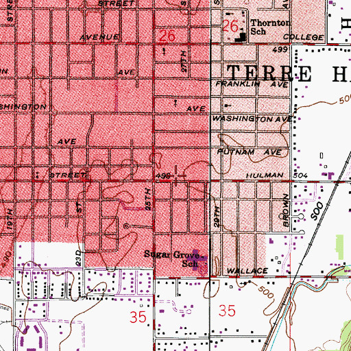 Topographic Map of Terre Haute Fire Department Station 6, IN