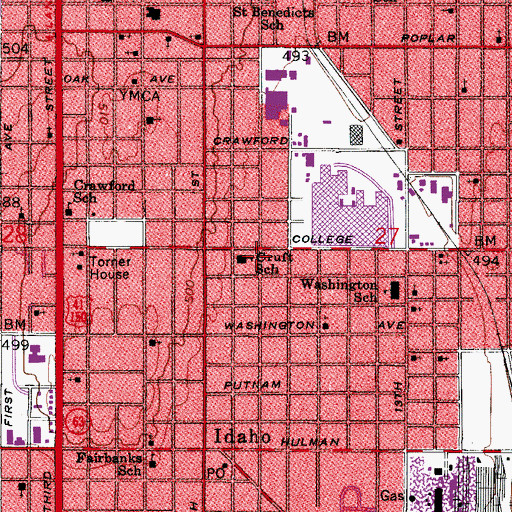 Topographic Map of Terre Haute Fire Department Station 2, IN