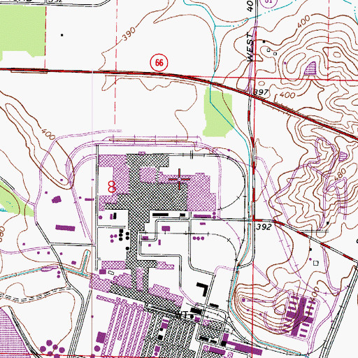 Topographic Map of Aluminum Company of America Fire Department and Emergency Medical Services, IN