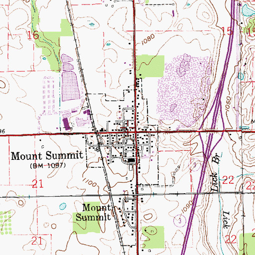 Topographic Map of Prairie Township Volunteer Fire Department, IN