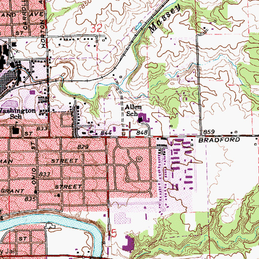 Topographic Map of Marion Fire Department Station 4, IN