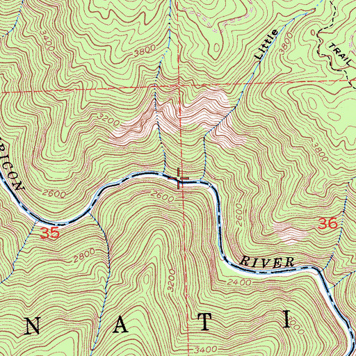 Topographic Map of Little Grizzly Canyon, CA