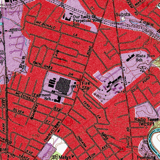 Topographic Map of New Albany Fire Department Station 6, IN