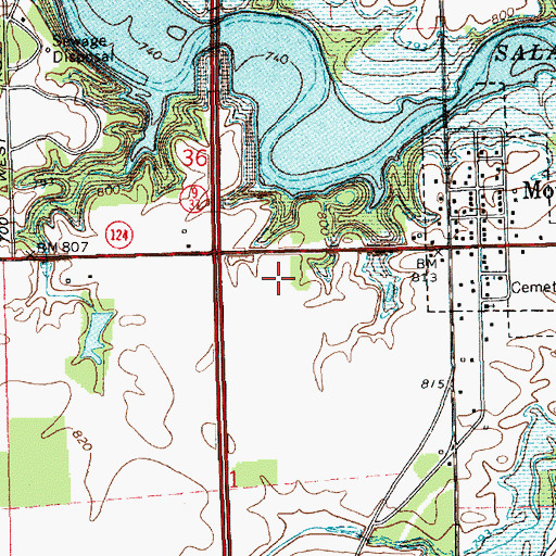 Topographic Map of Mount Etna Volunteer Fire Department Station 2, IN