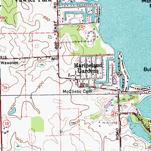 Topographic Map of Syracuse Fire Department Station 2, IN