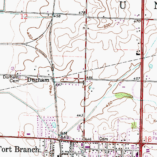 Topographic Map of Fort Branch Fire Department Station 2, IN