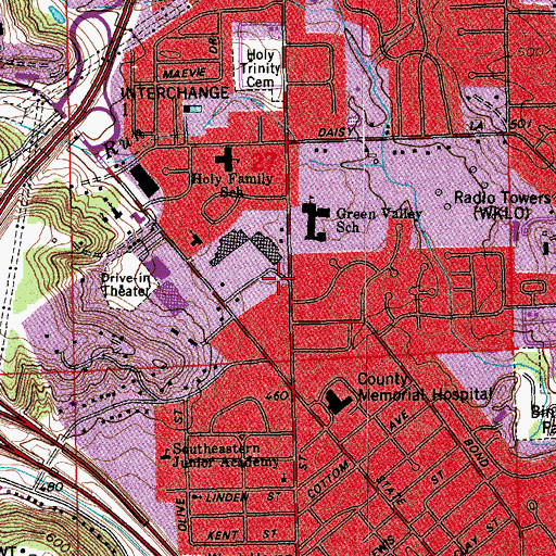 Topographic Map of New Albany Fire Department Station 4, IN
