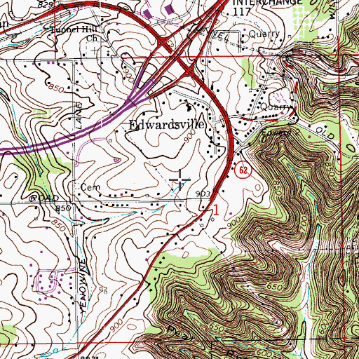 Topographic Map of Georgetown Township Fire Protection District Station 2 Headquarters, IN