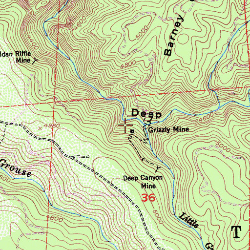 Topographic Map of Little Grizzly Creek, CA