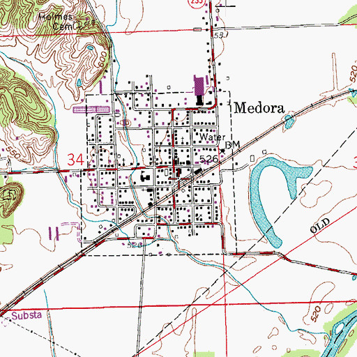 Topographic Map of Carr Township Fire and Rescue, IN