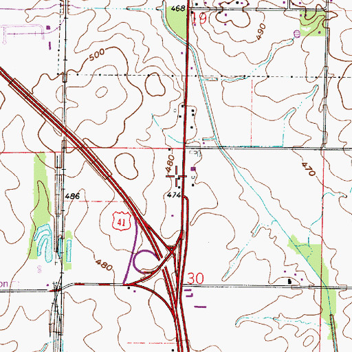 Topographic Map of Princeton Fire Territory Station 3, IN