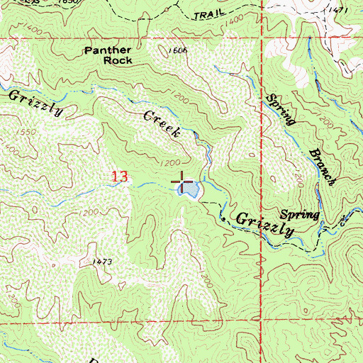 Topographic Map of Little Grizzly Creek, CA