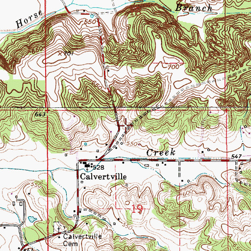 Topographic Map of Highland Township Volunteer Fire Department, IN