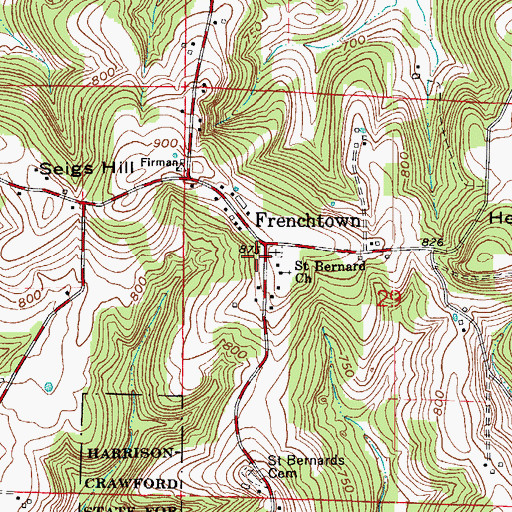 Topographic Map of Ramsey Volunteer Fire Department Station 3, IN