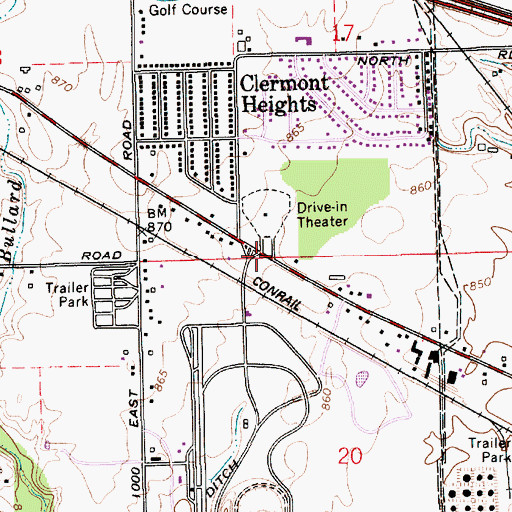 Topographic Map of O'Reilly Raceway Park Fire Station, IN