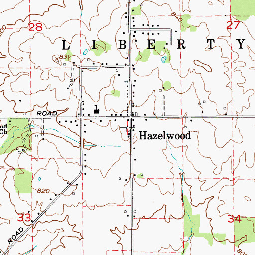 Topographic Map of Fire Department of Liberty Township Station 32, IN