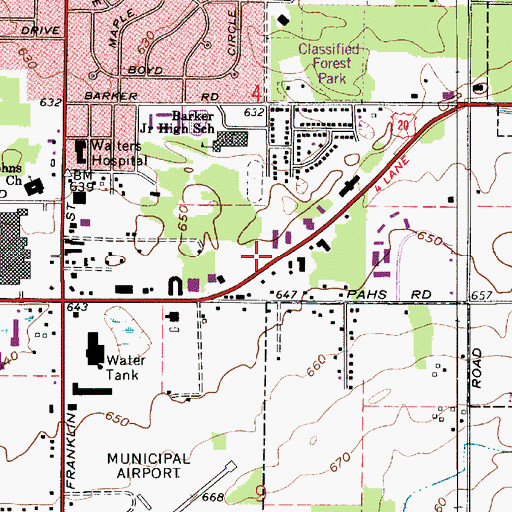 Topographic Map of Michigan City Fire Department Station 4, IN