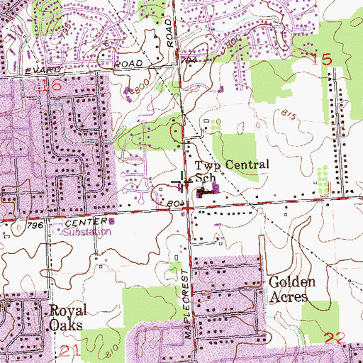 Topographic Map of Saint Joseph Township Fire Department, IN