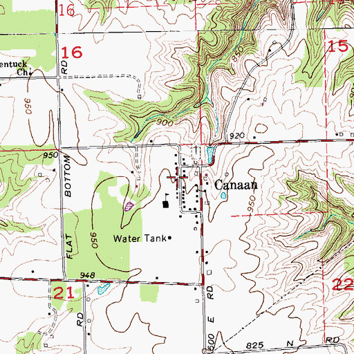 Topographic Map of Canaan Volunteer Fire Company, IN