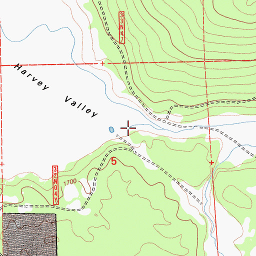 Topographic Map of Little Harvey Valley, CA