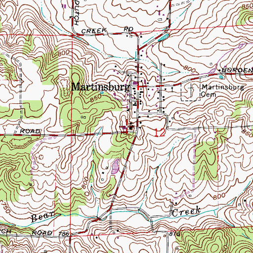 Topographic Map of Jackson Township Fire Department, IN