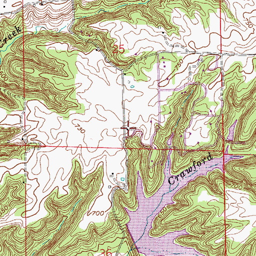 Topographic Map of Shawswick Volunteer Fire Department Station 4, IN