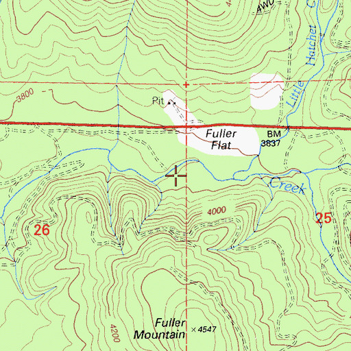 Topographic Map of Little Hatchet Creek, CA