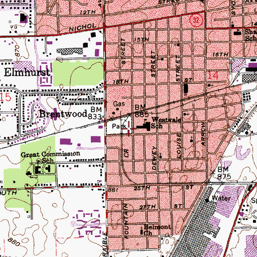 Topographic Map of Anderson Fire Department Station 2, IN