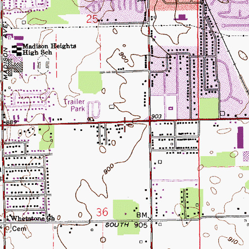 Topographic Map of Anderson Fire Department Station 8, IN