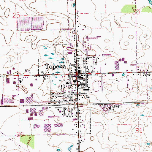 Topographic Map of Topeka Volunteer Fire Department, IN