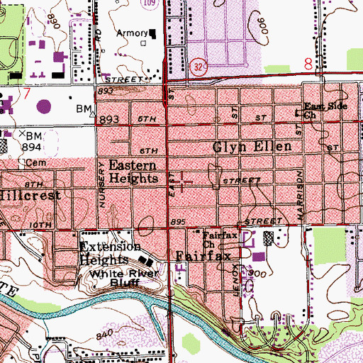 Topographic Map of Anderson Fire Department Station 7, IN