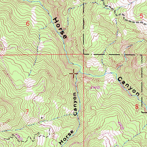 Topographic Map of Little Horse Canyon, CA