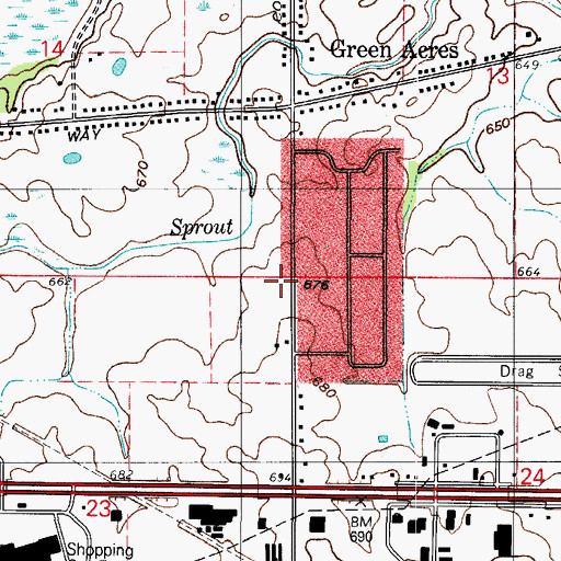Topographic Map of Hobart Fire Department Station 4, IN