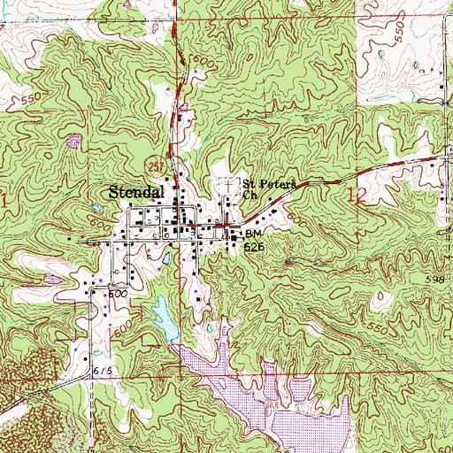 Topographic Map of Lockhart Township Fire Department, IN