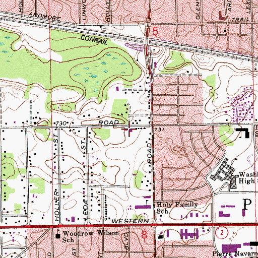 Topographic Map of Portage Township Volunteer Fire Department, IN