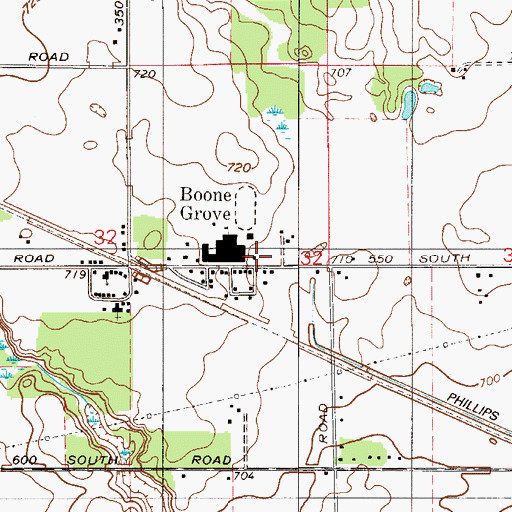 Topographic Map of Porter Township Volunteer Fire Department Station 1, IN