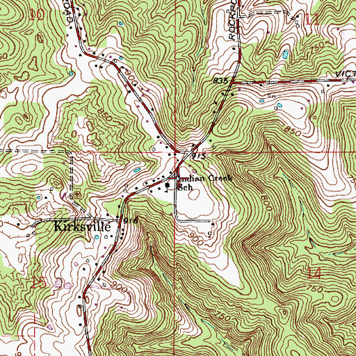Topographic Map of Indian Creek Volunteer Firefighters, IN
