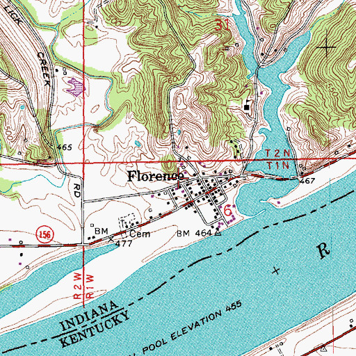 Topographic Map of East Enterprise Volunteer Fire Department Station 2, IN