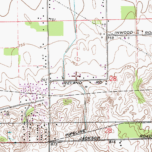 Topographic Map of Penn Township Fire Department Station 3, IN