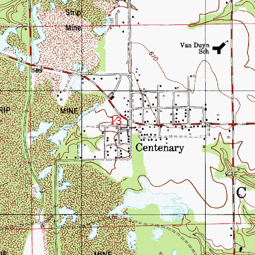 Topographic Map of Clinton Township Fire Department, IN