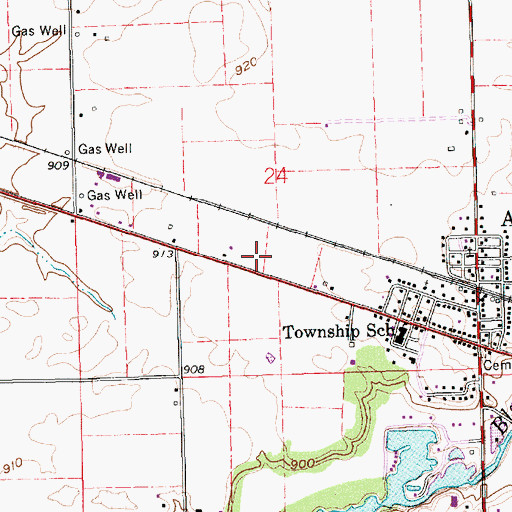 Topographic Map of Posey Township Volunteer Fire Department, IN