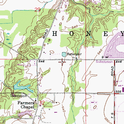 Topographic Map of Honey Creek Department of Fire and Rescue Station 3, IN
