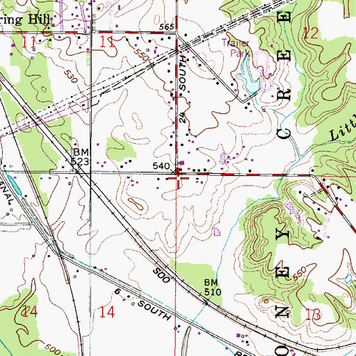 Topographic Map of Honey Creek Department of Fire and Rescue Station 4, IN