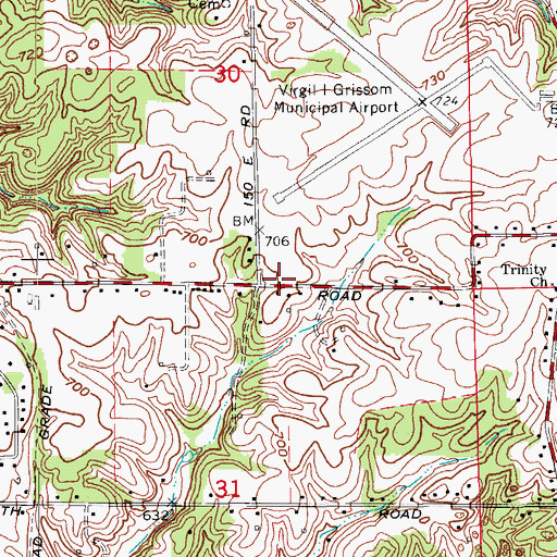 Topographic Map of Shawswick Volunteer Fire Department Station 1, IN
