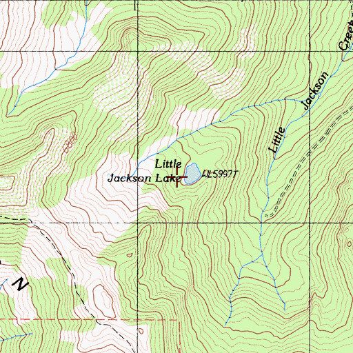 Topographic Map of Little Jackson Lake, CA