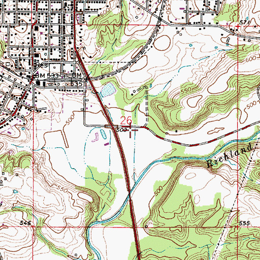Topographic Map of Richland Township Fire and Rescue, IN