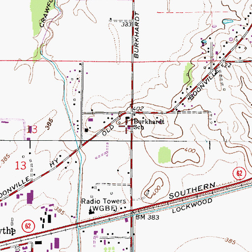 Topographic Map of Knight Township Fire Department Company 6 (historical), IN