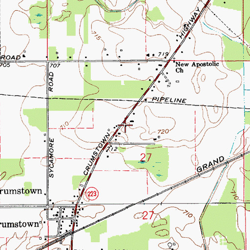 Topographic Map of Warren Township Fire Department Station 2, IN