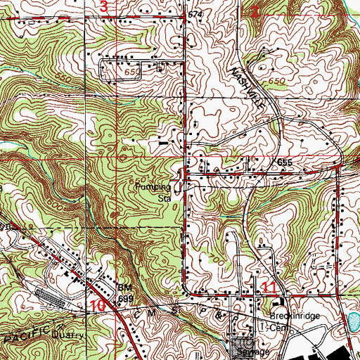Topographic Map of Shawswick Volunteer Fire Department Station 2, IN